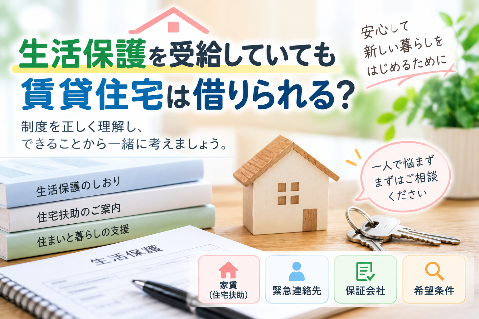 生活保護を受給していても賃貸住宅は借りられる?