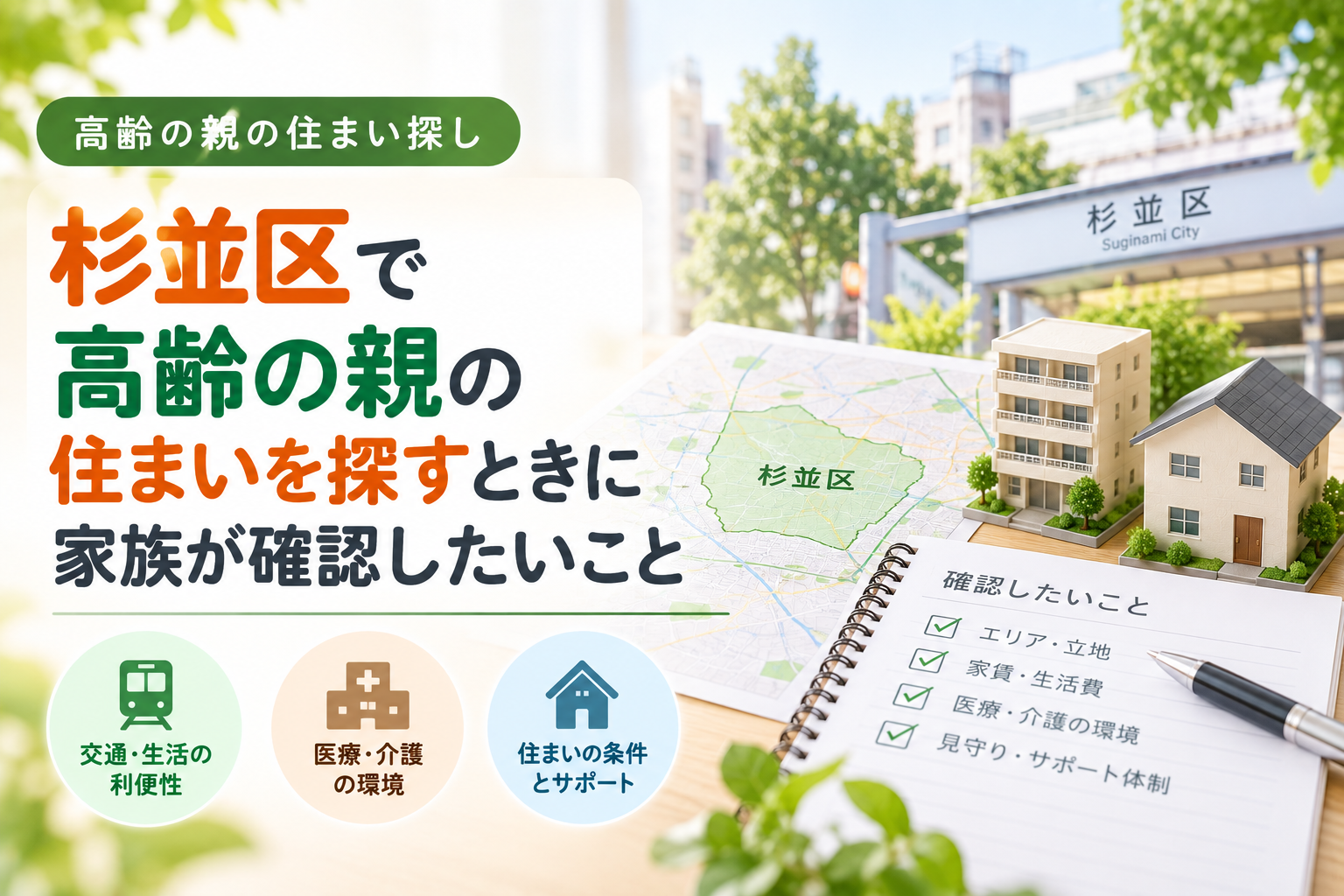 杉並区で高齢の親の住まいを探すときに家族が確認したいこと