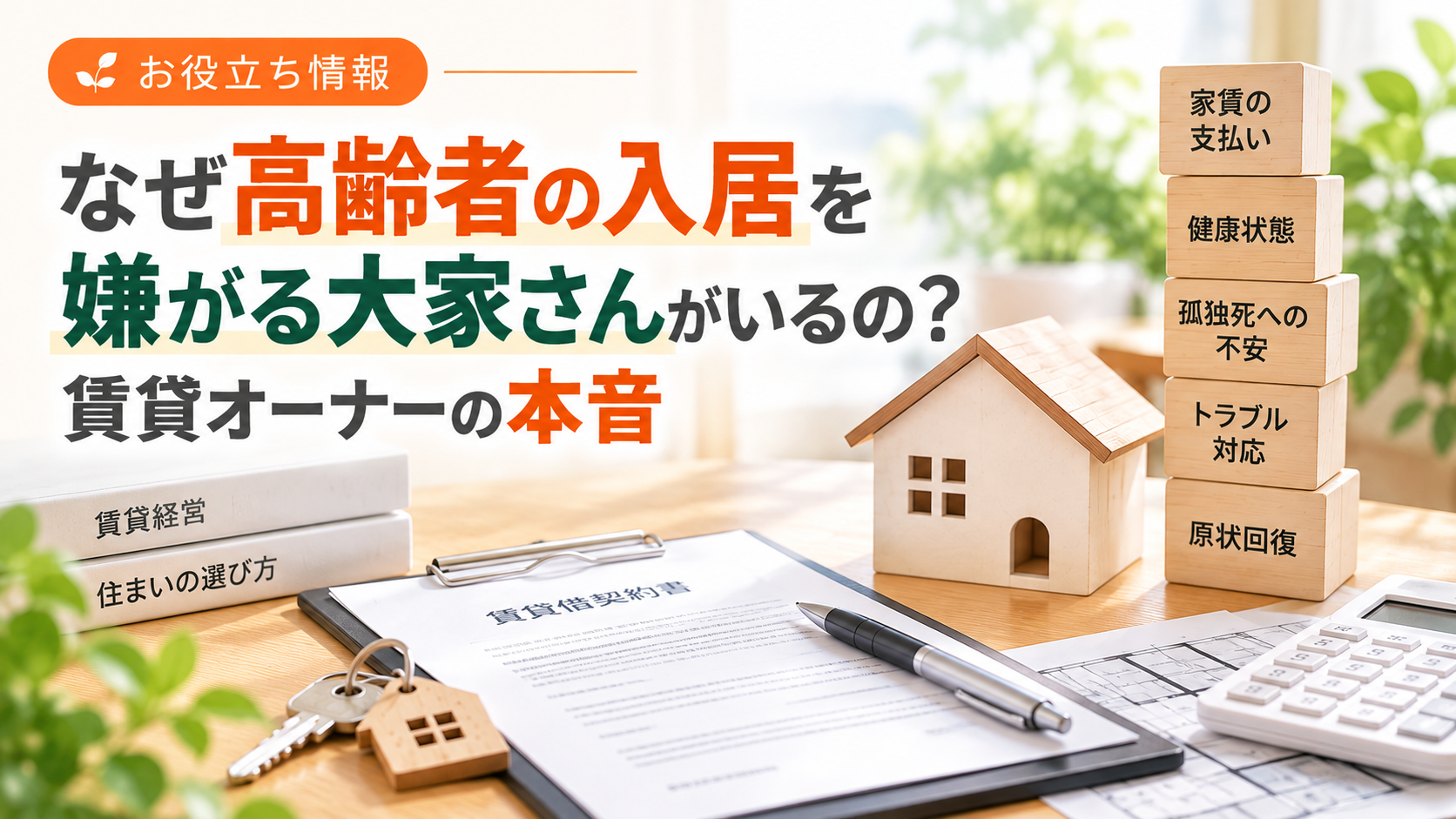 なぜ高齢者の入居を嫌がる大家さんがいるの？賃貸オーナーの本音