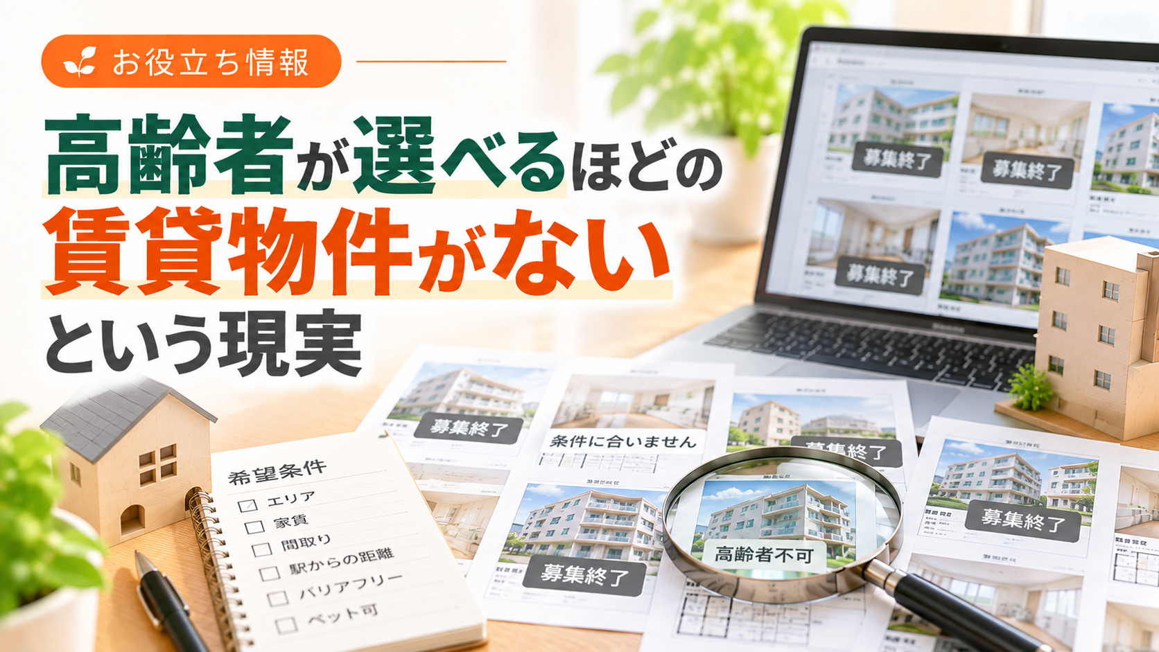 高齢者が選べるほどの賃貸物件がないという現実