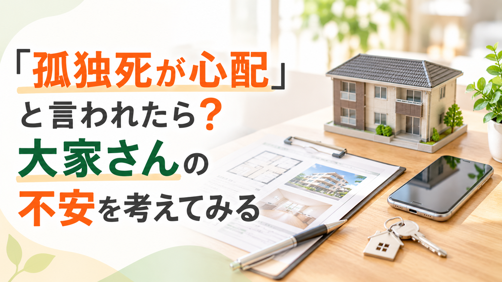 「孤独死が心配」と言われたら？大家さんの不安を考えてみる