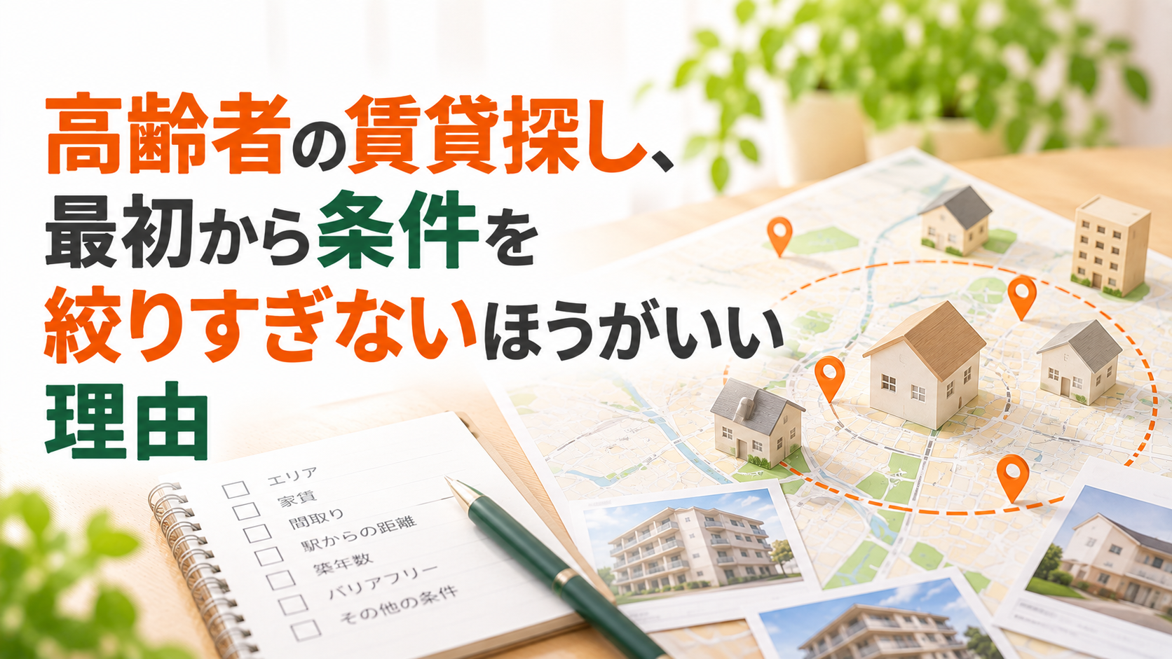 高齢者の住まい探しでエリアを広げると選択肢はどれくらい変わる？