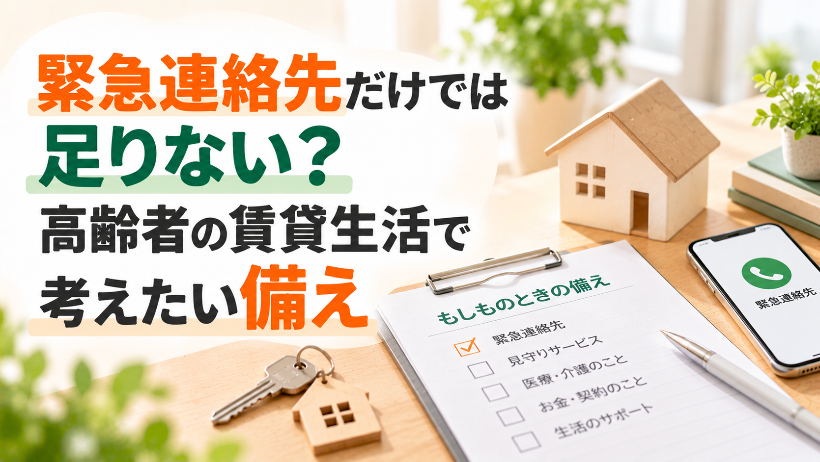緊急連絡先だけでは足りない?高齢者の賃貸生活で考えたい備え