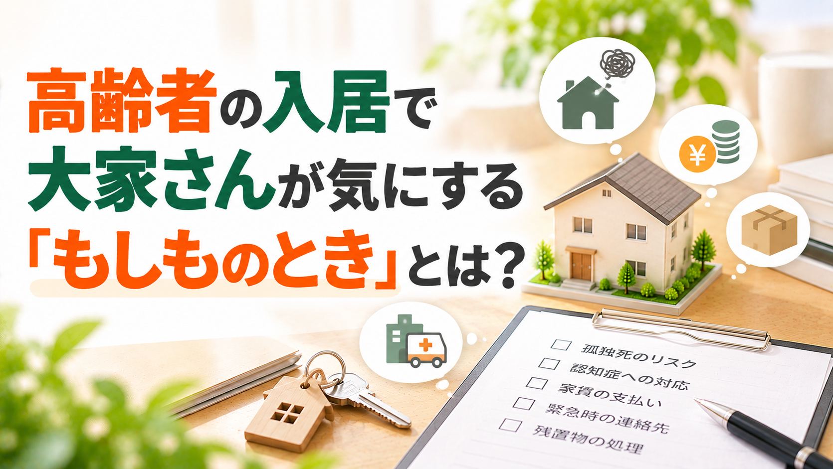 高齢者の入居で大家さんが気にする「もしものとき」とは?